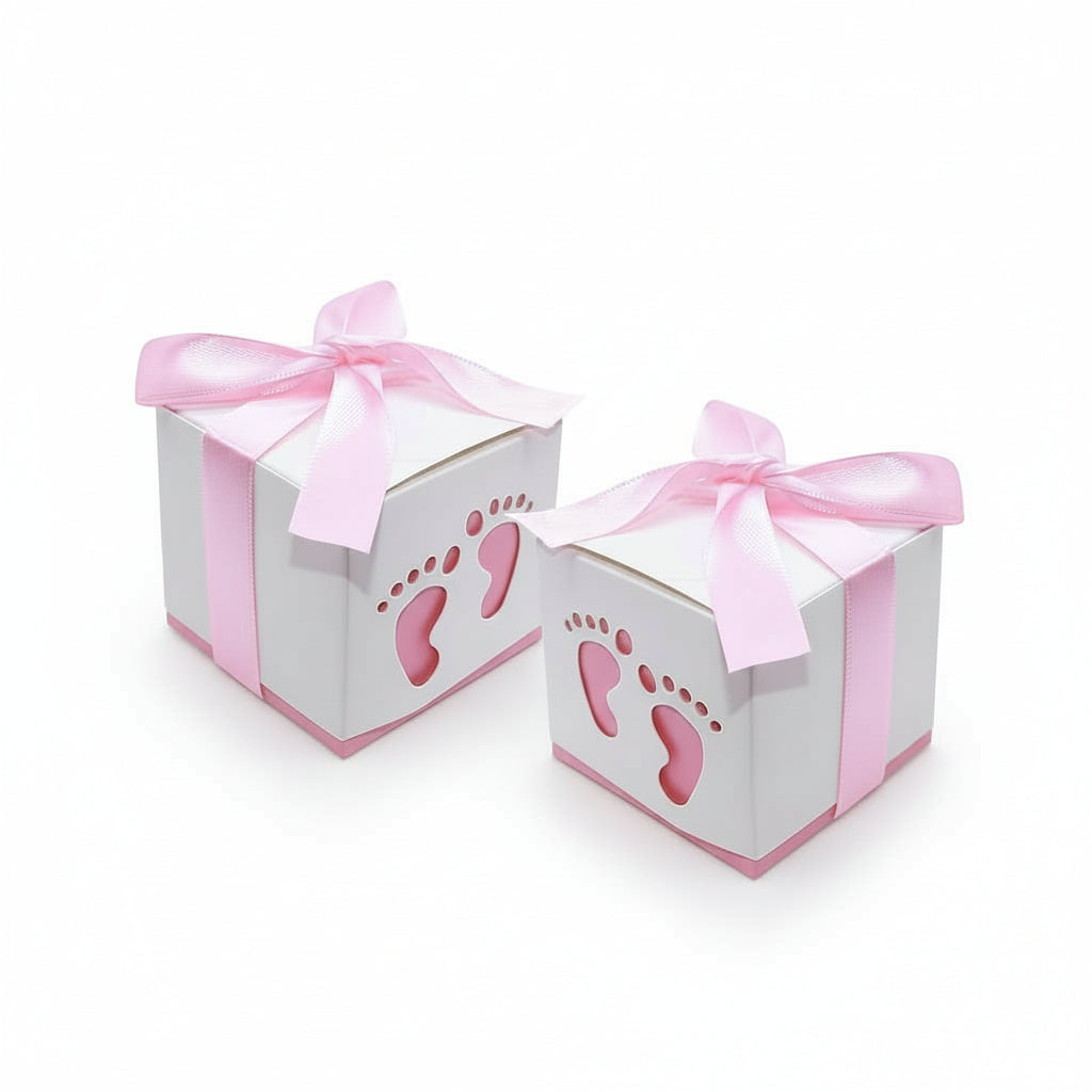 Footprint Baby Favor Boxes