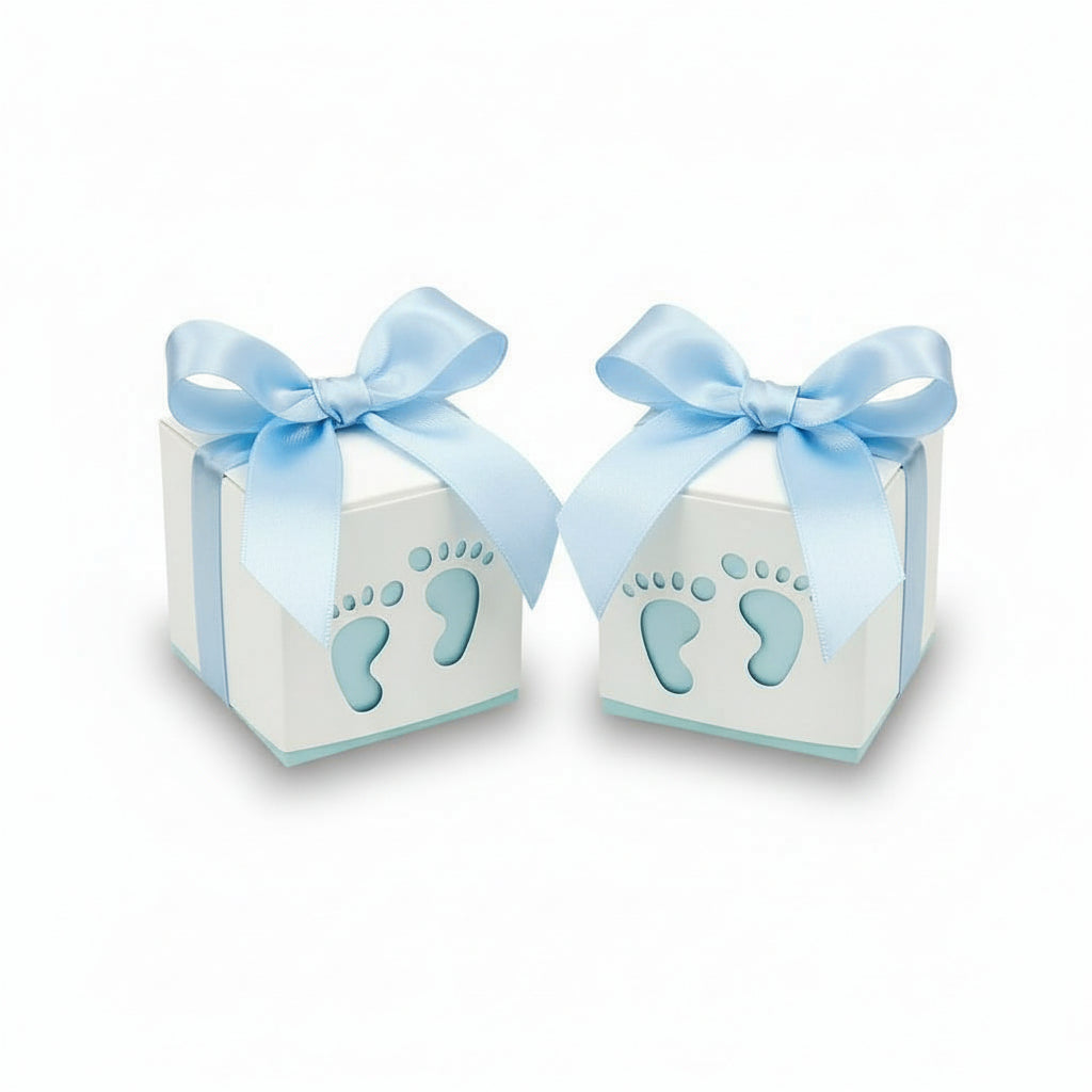 Footprint Baby Favor Boxes